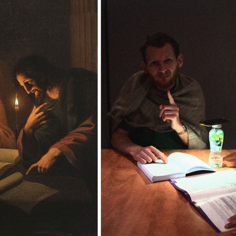 original painting: Jesus in a night conversation with Nicodemus by Gerrit Van Honthorst