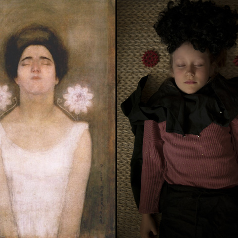 original painting: Passion Flower by Piet Mondrian